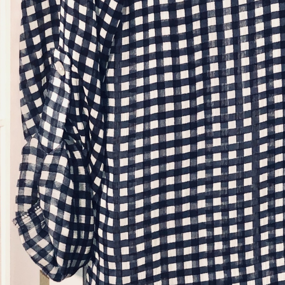 Slightly Sheer Gingham Check Button up - Picture 6 of 7